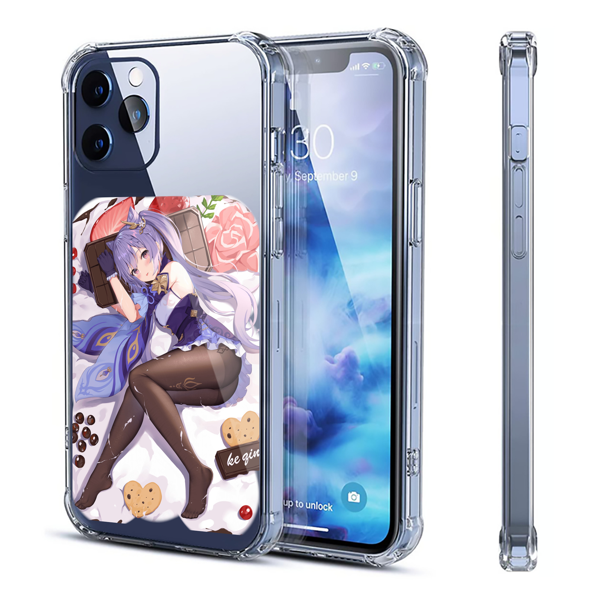 げんし神 刻晴 こくせい genshin Kokusei 【iPhone 12シリーズ対応】透明スマホケース（クリアソフトケース）